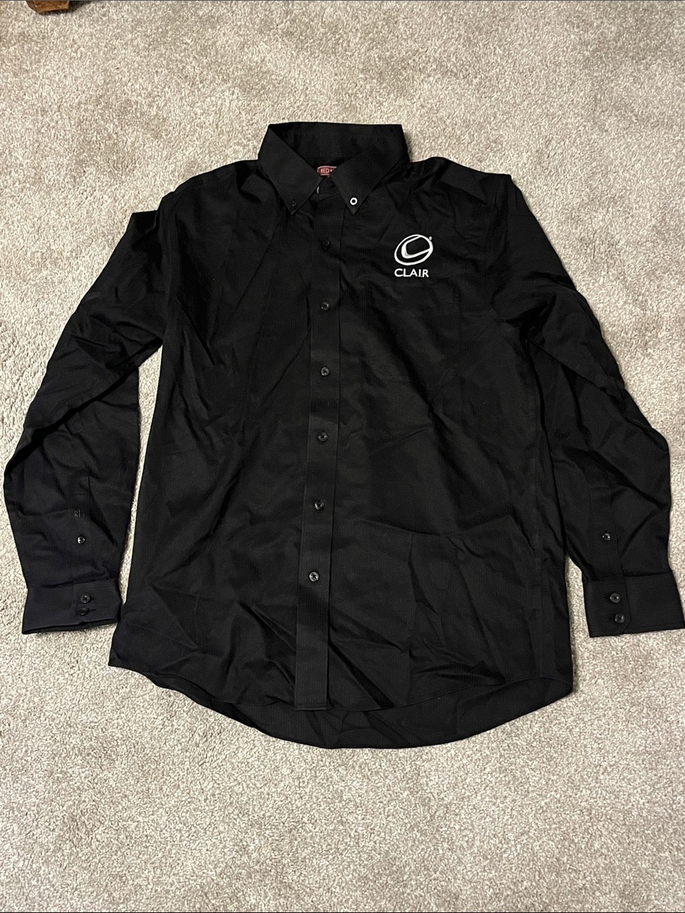 Men's Clair Pinstripe Black Button-Up Dress Shirt